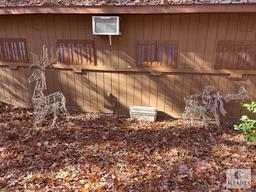 Lot of Lighted Reindeer and Four Flower Pots