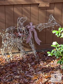 Lot of Lighted Reindeer and Four Flower Pots