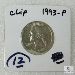 1993 Washington Quarter BU, Clip At 6:30