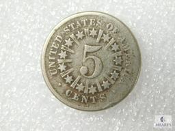 1866 Rays Shield Nickel - VG+