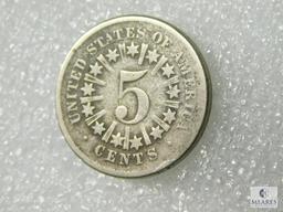 1866 Rays Shield Nickel - VG+