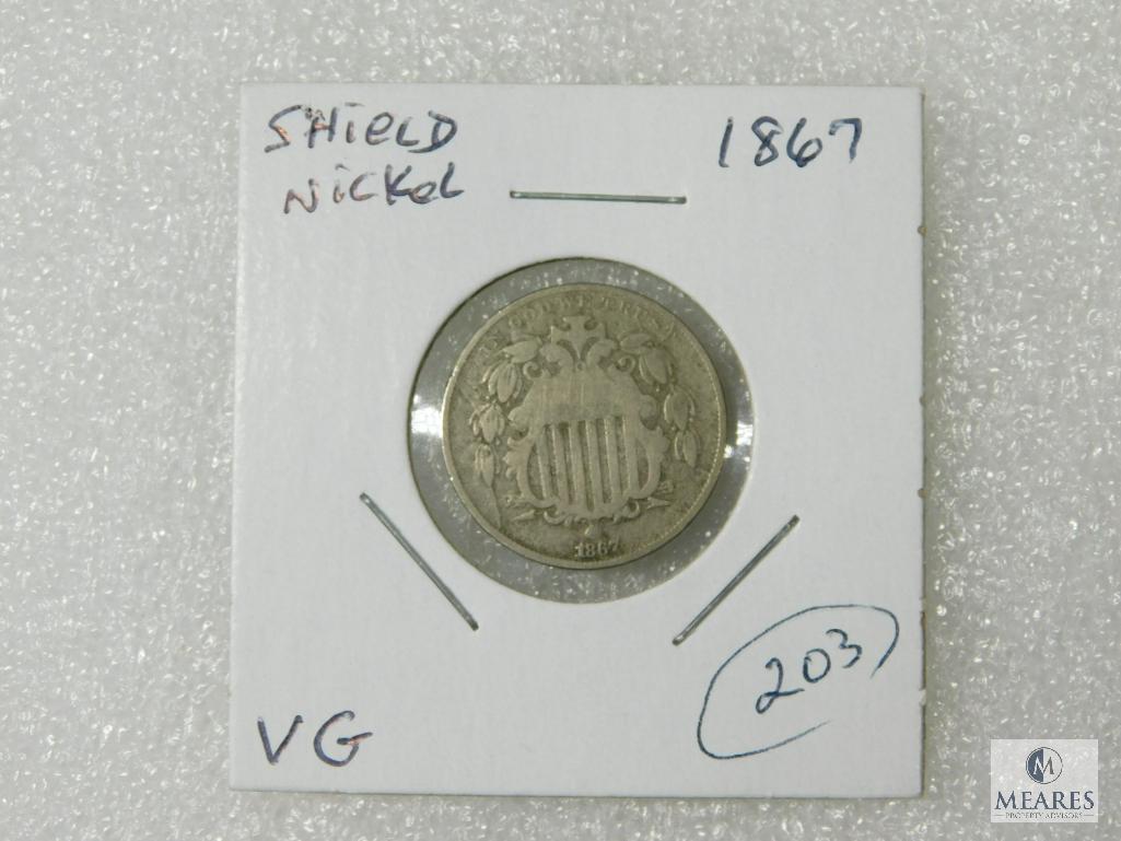 1867 Shield Nickel - VG