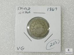 1867 Shield Nickel - VG