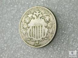 1867 Shield Nickel - VG