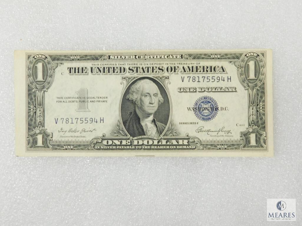 Lot of Two 1935-E Dollar Silver Certificates Consecutive Serial Numbers Choice Crisp UNC