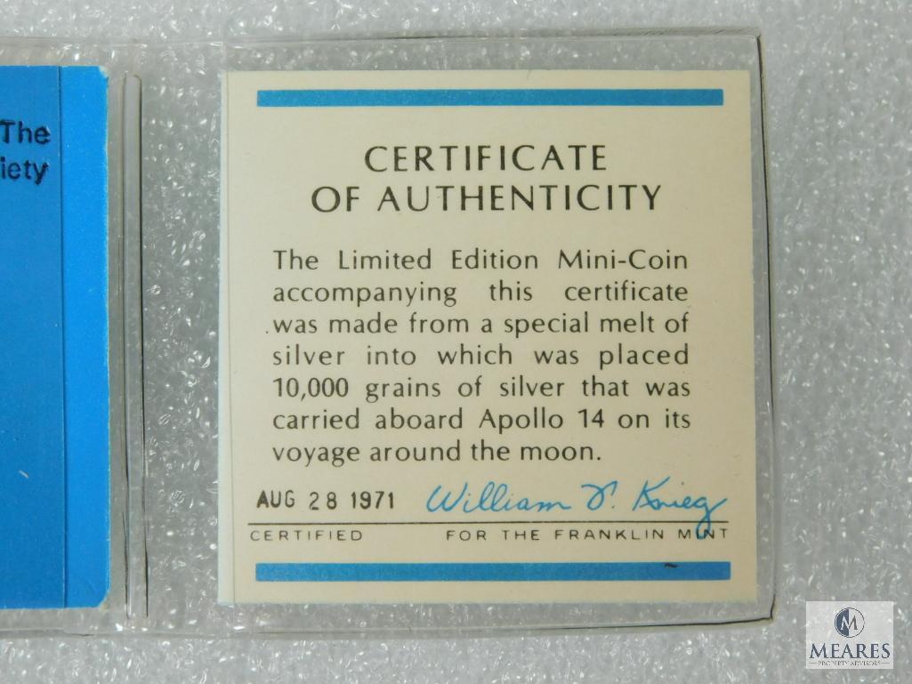 Franklin Mint Coin Contains Silver Carried To Moon On Apollo 14