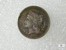 1868 3 Cent Piece, VF, Small CUD At 10:00, Errors Scarce On This Type