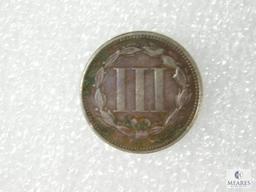 1868 3 Cent Piece, VF, Small CUD At 10:00, Errors Scarce On This Type