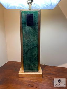 East Enterprises Dark Green Jade, Gold Leaf Base Table Lamp, Item #LBJML6Z17B, 29.5" T