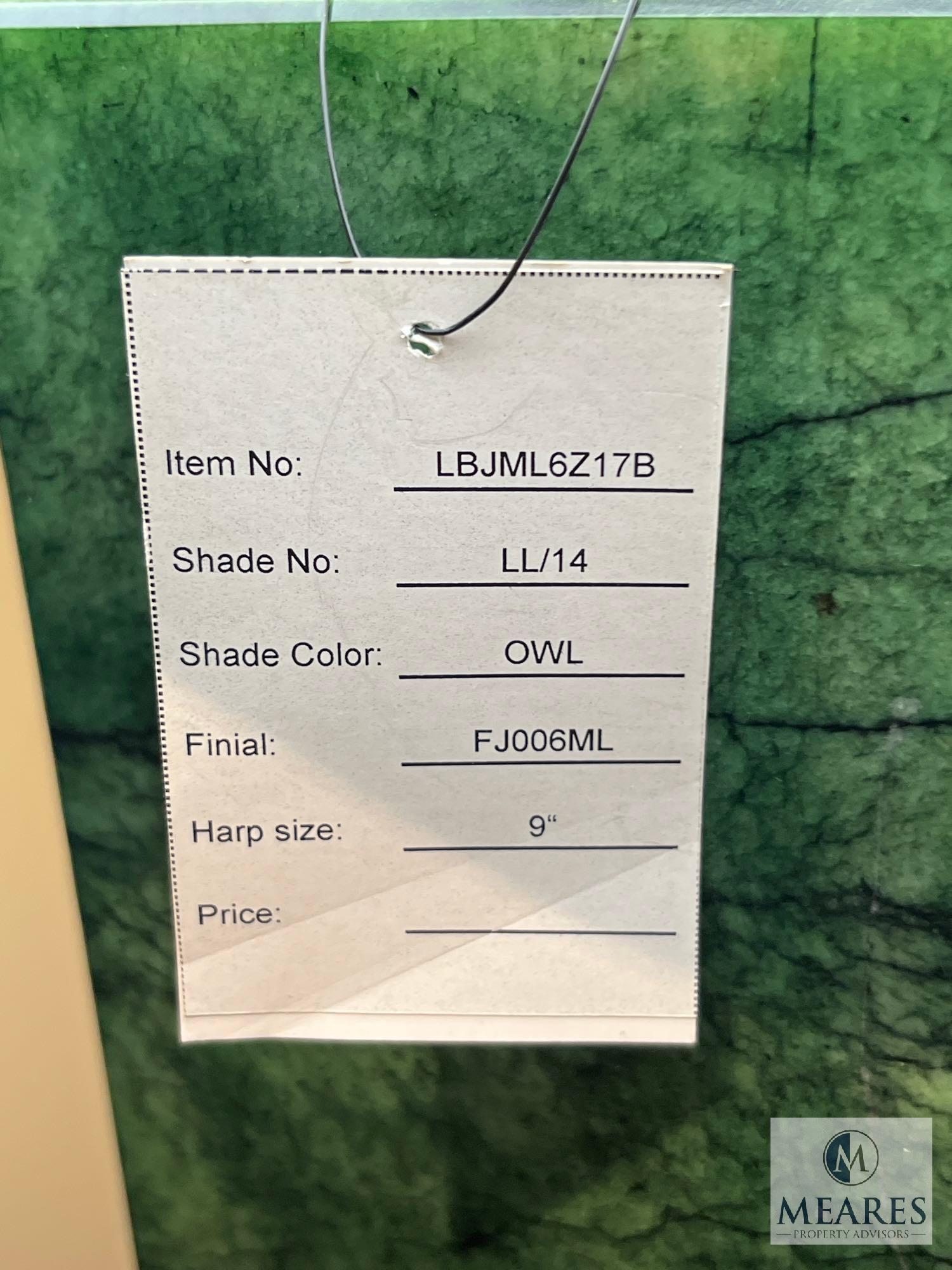 East Enterprises Dark Green Jade, Gold Leaf Base Table Lamp, Item #LBJML6Z17B, 29.5" T
