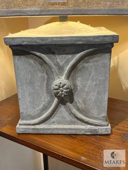 Concrete Square Table Lamp, #6014, 23"T