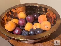 Bowl With Artificial Fruit, 15.5" Dia. x 7" T