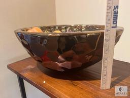 Bowl With Artificial Fruit, 15.5" Dia. x 7" T