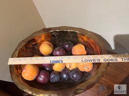 Bowl With Artificial Fruit, 15.5" Dia. x 7" T