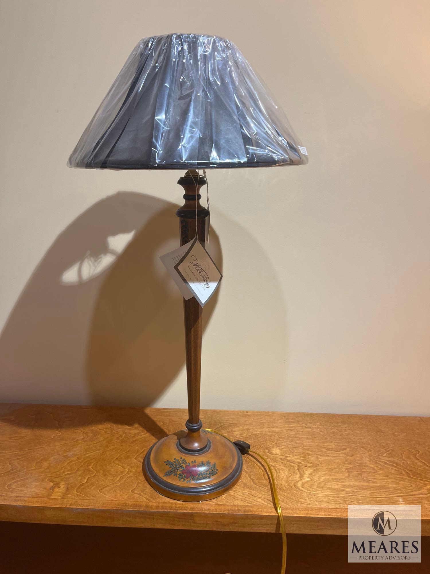 Williamsburg Reserve Collection, Blue Candlesticks Wood/Hand Painted Table Lamp