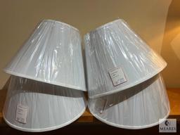 Four White Lamp Shades, See Photos For Sizes and Colors