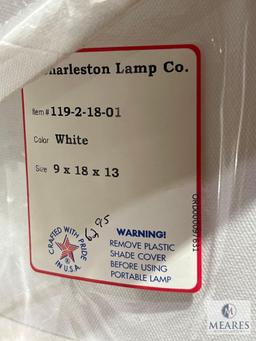 Four White Lamp Shades, See Photos For Sizes and Colors