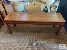 Wood Bench, 53" X 15" X 21"