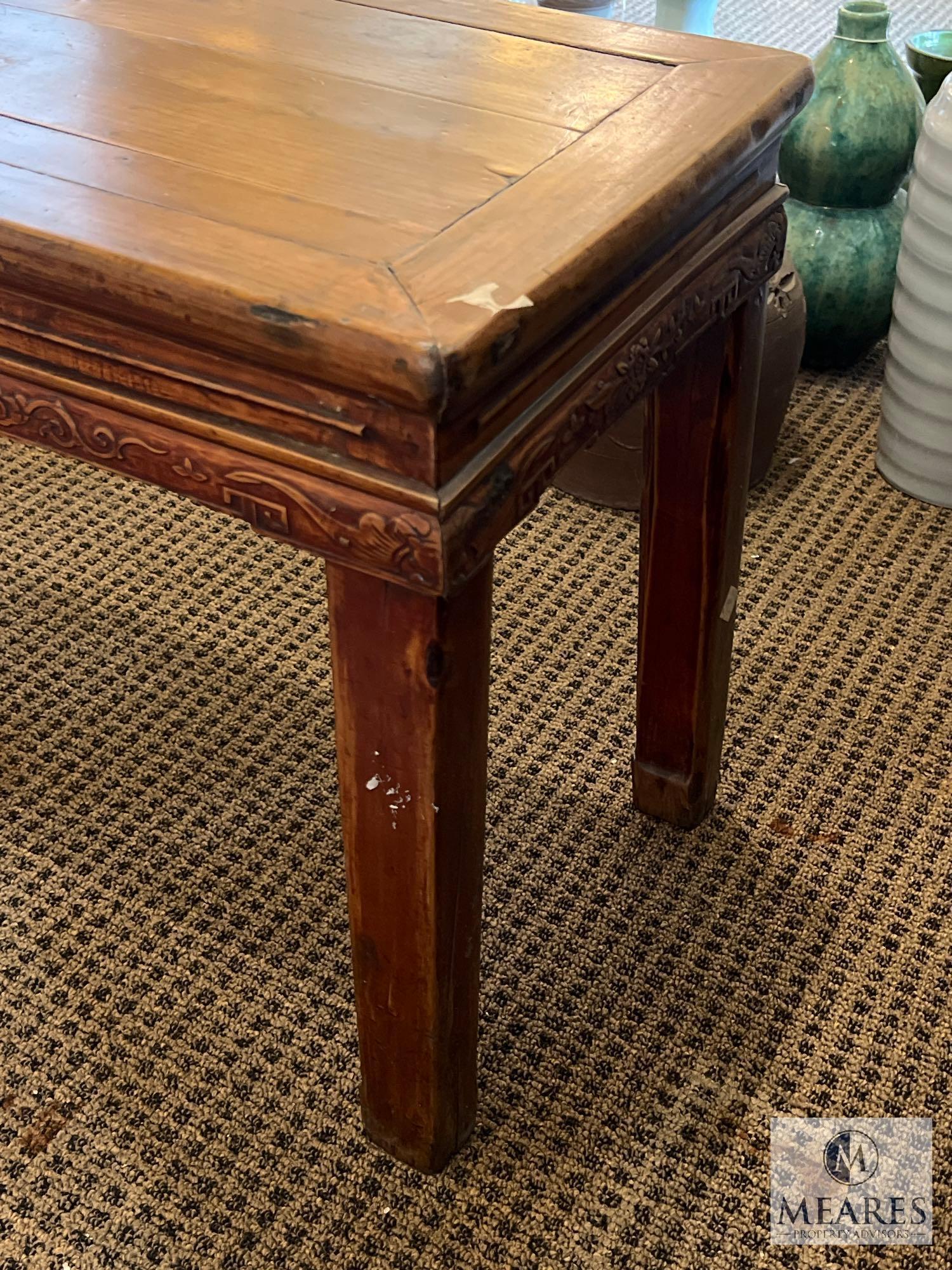 Wood Bench, 53" X 15" X 21"
