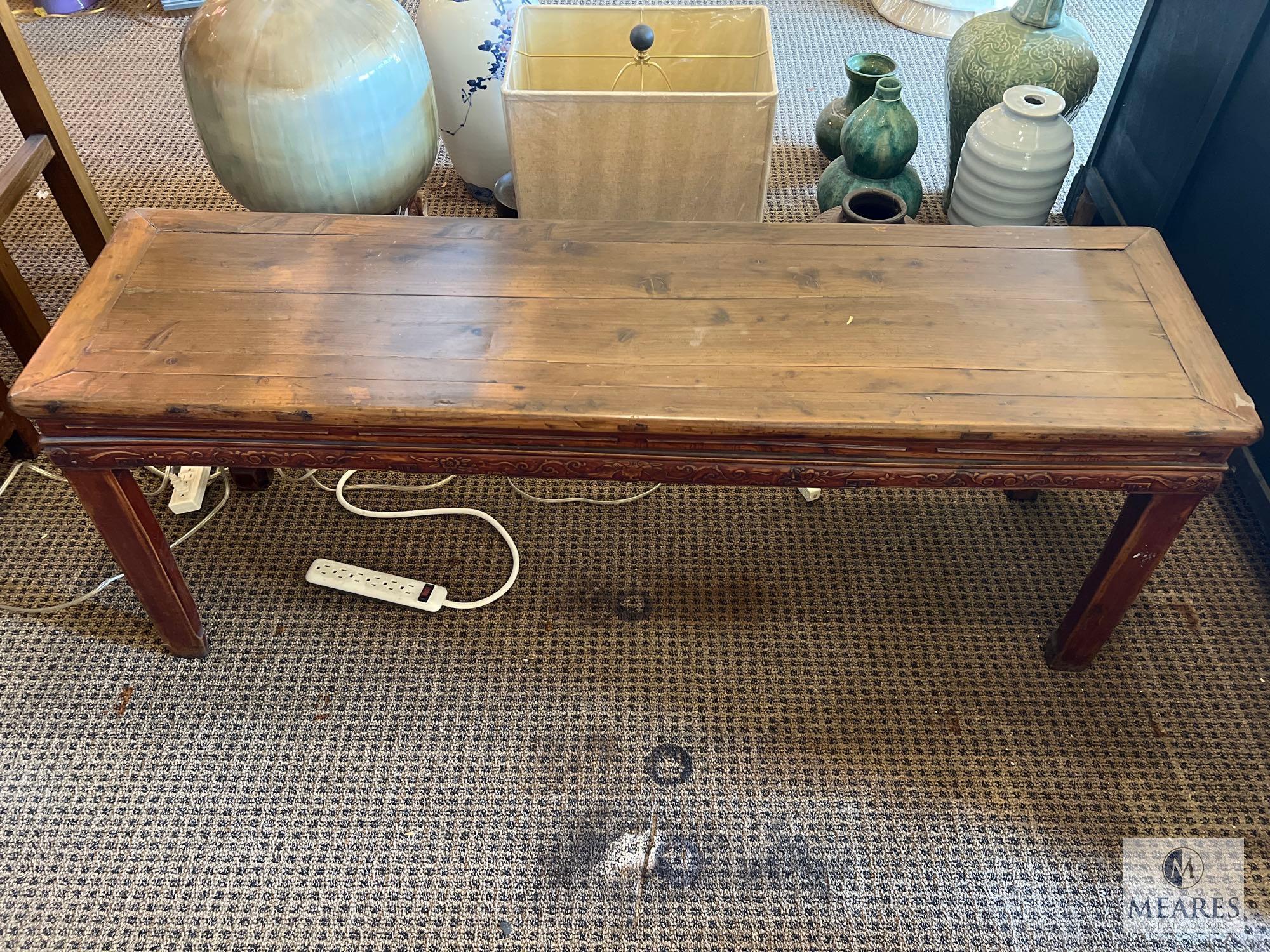 Wood Bench, 53" X 15" X 21"
