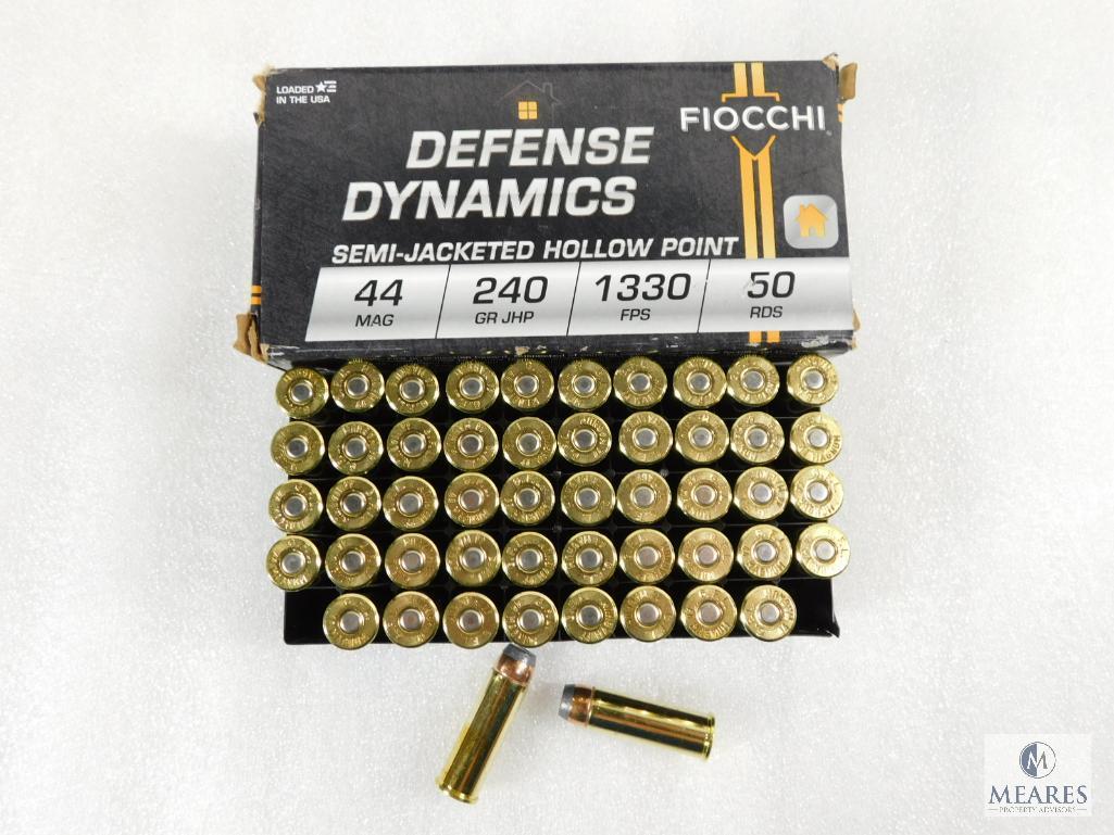 Fiocchi Defense Dynamics .44 Magnum 240 Grain Semi-Jacketed Hollow Point Ammo, One 50 Round Box