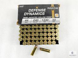 Fiocchi Defense Dynamics .44 Magnum 240 Grain Semi-Jacketed Hollow Point Ammo, One 50 Round Box