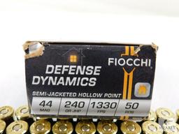 Fiocchi Defense Dynamics .44 Magnum 240 Grain Semi-Jacketed Hollow Point Ammo, One 50 Round Box