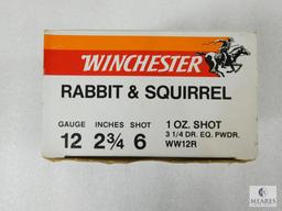 Winchester 12 Gauge #6 Shot, 2-3/4" Shells. One Partial Box of 20 Rounds