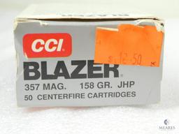 CCI Blazer .357 Mag. 158 Grain JHP Ammo. One Partial Box of 26 Rounds