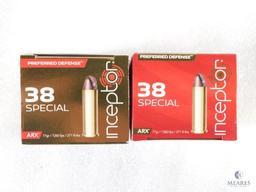 Two Boxes of Inceptor .38 Special 77 Grain ARX Ammo