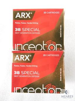 Two Boxes of Inceptor .38 Special 77 Grain ARX Ammo
