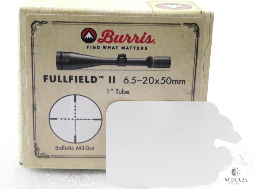 New Burris Fulfilled II 6.5-20x50mm Rifle Scope. Matte Finish and Ballistic Reticle