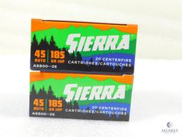 40 Rounds Sierra .45 ACP Ammo. 185 Grain Hollow Point Self Defense