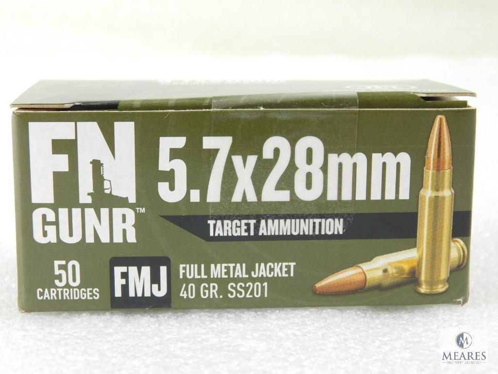 50 Rounds FN 5.7x28 Ammo. 40 Grain FMJ