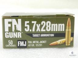 50 Rounds FN 5.7x28 Ammo. 40 Grain FMJ