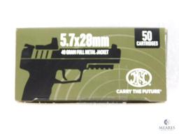50 Rounds FN 5.7x28 Ammo. 40 Grain FMJ