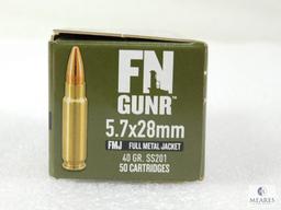 50 Rounds FN 5.7x28 Ammo. 40 Grain FMJ