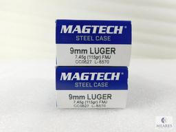 100 Rounds Magtech 9mm Ammo. 115 Grain FMJ