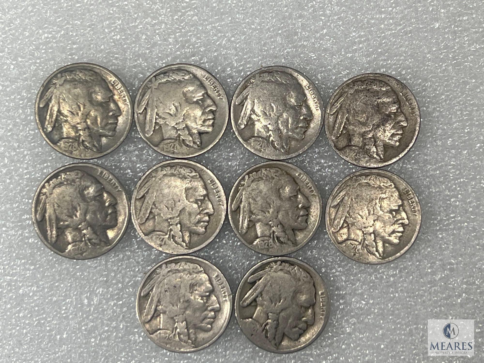 10 Buffalo Nickels All In 1920's