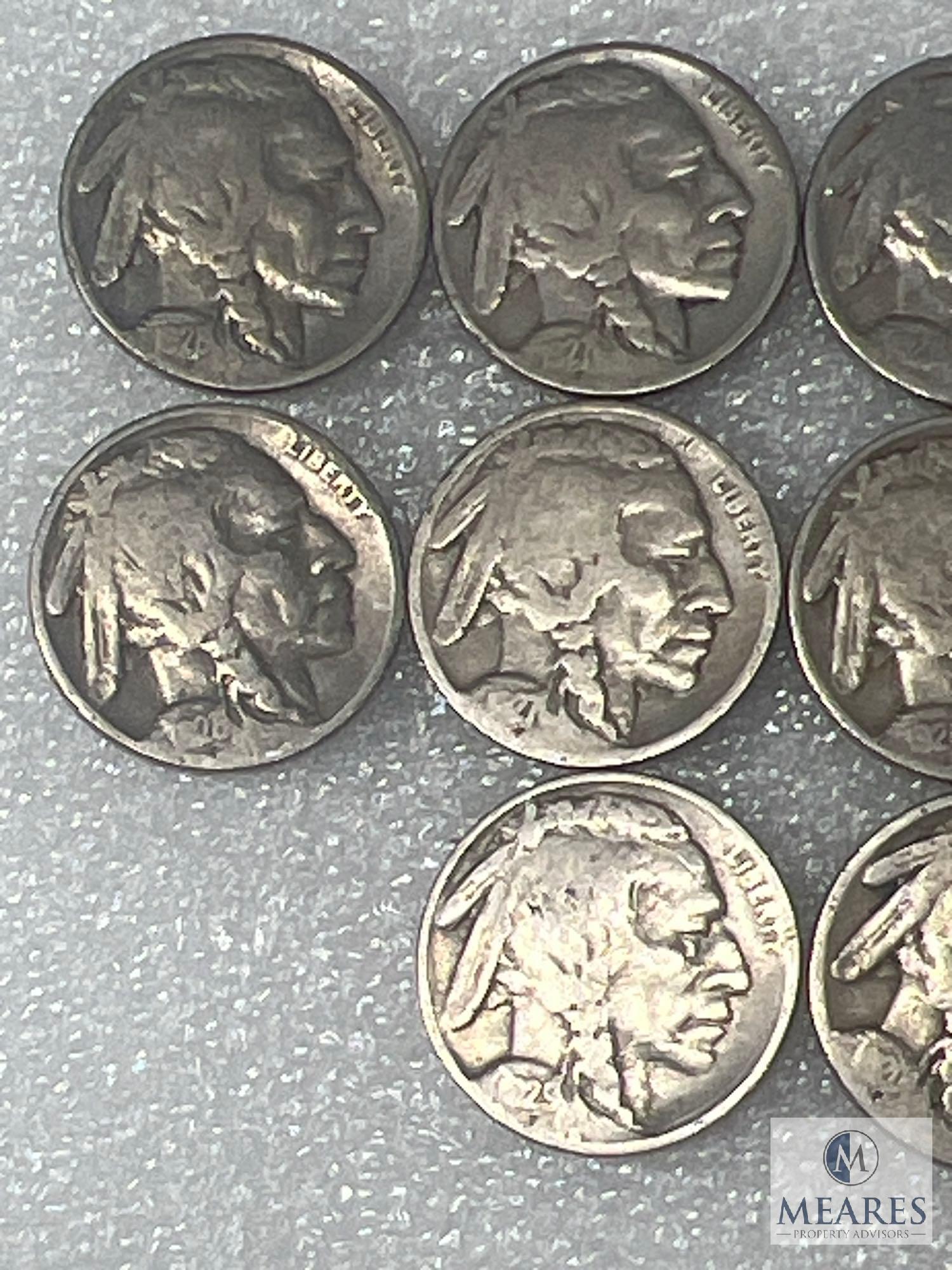 10 Buffalo Nickels All In 1920's