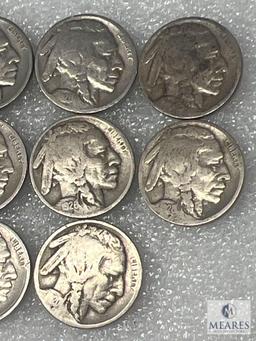 10 Buffalo Nickels All In 1920's