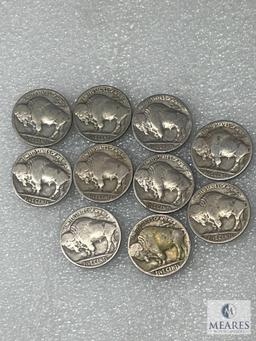 10 Buffalo Nickels All In 1920's