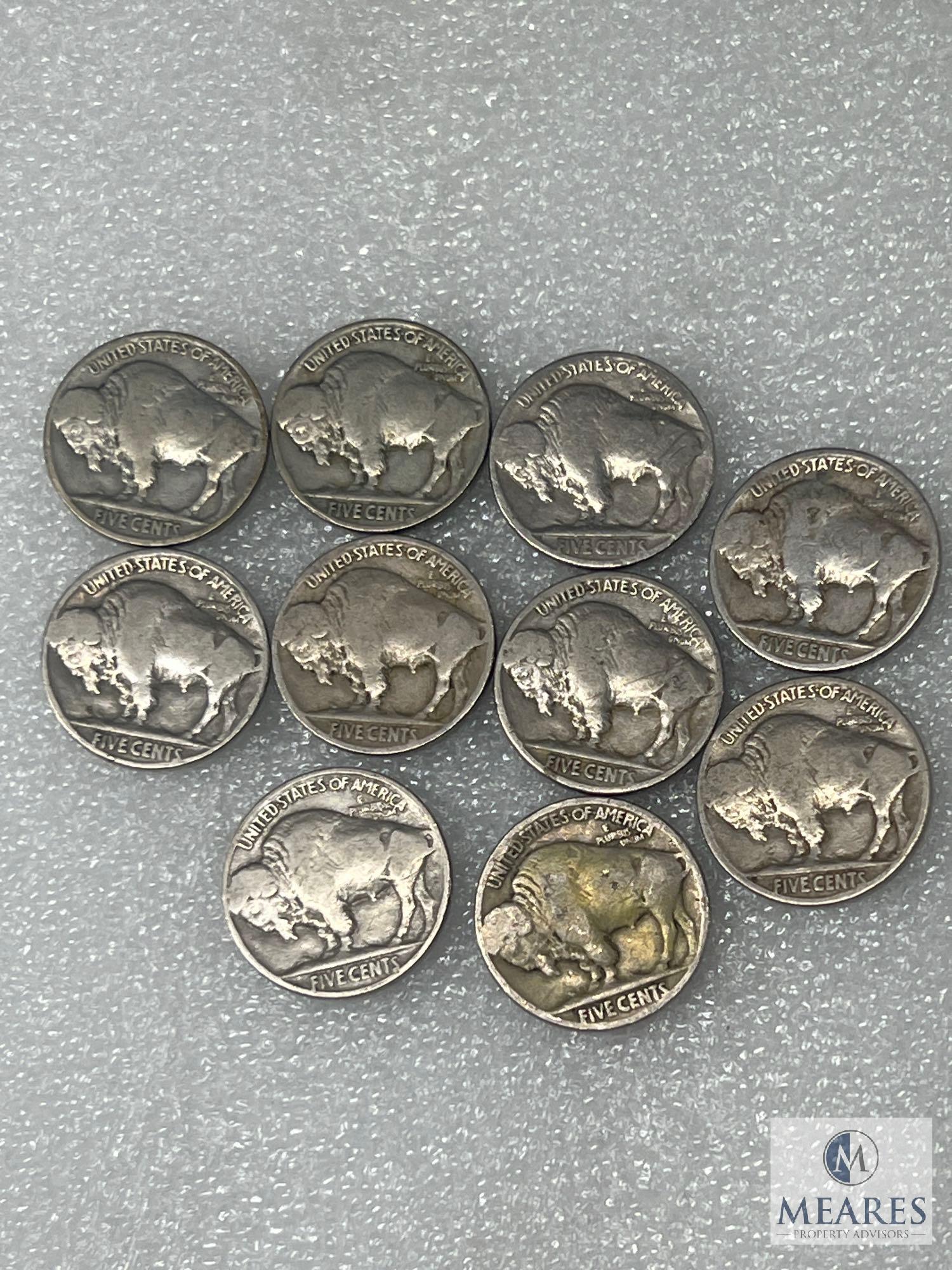 10 Buffalo Nickels All In 1920's