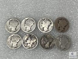 Eight Mercury Dimes