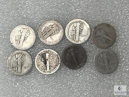 Eight Mercury Dimes