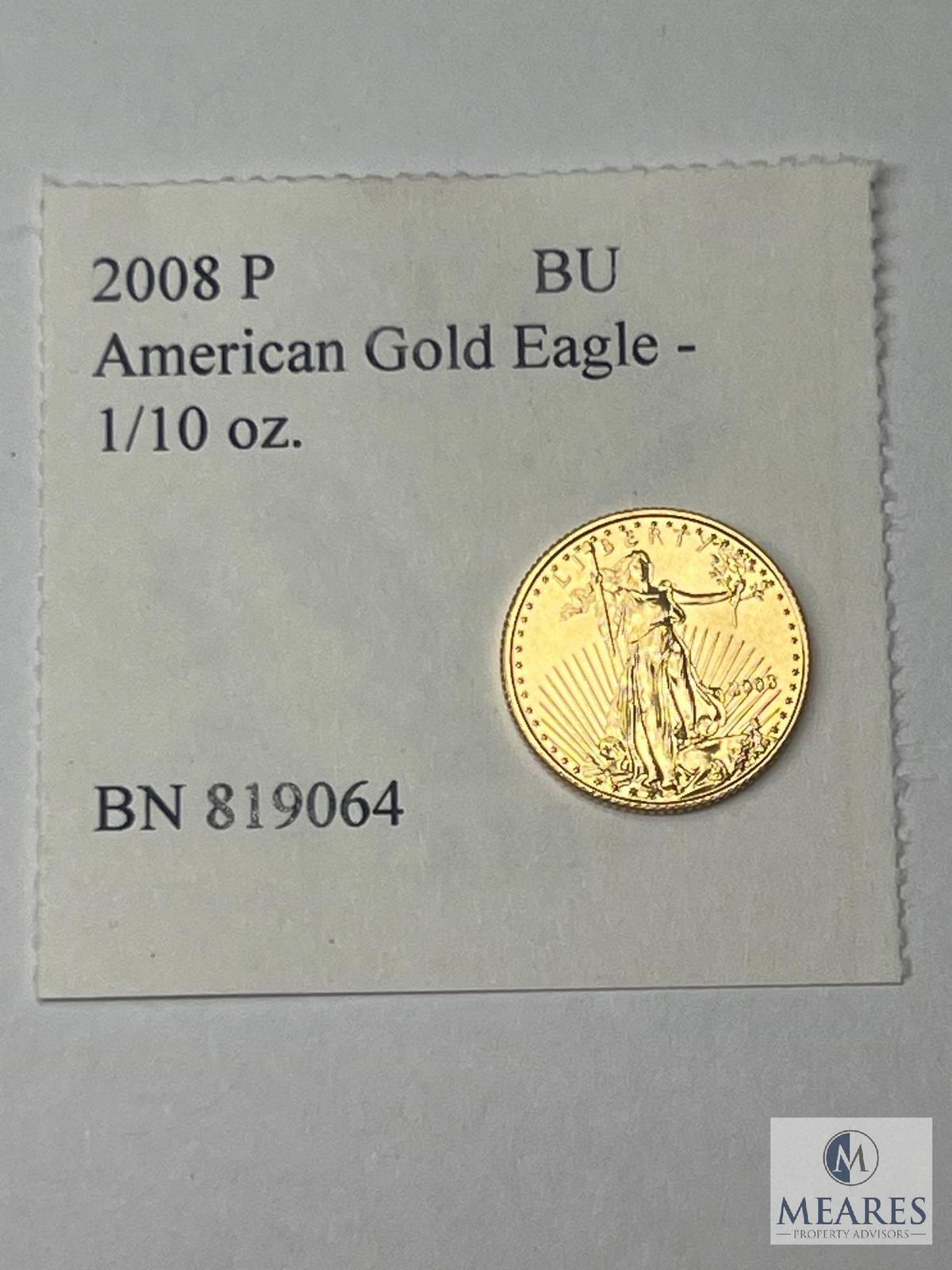 2008 P American Gold Eagle Coin, 1/10 oz. BU, BN 819064