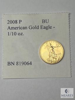 2008 P American Gold Eagle Coin, 1/10 oz. BU, BN 819064