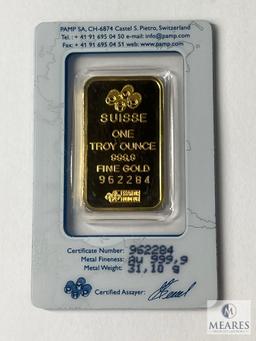PAMP Suisse One Troy Ounce, 999.9 Fine Gold Bar, 962284