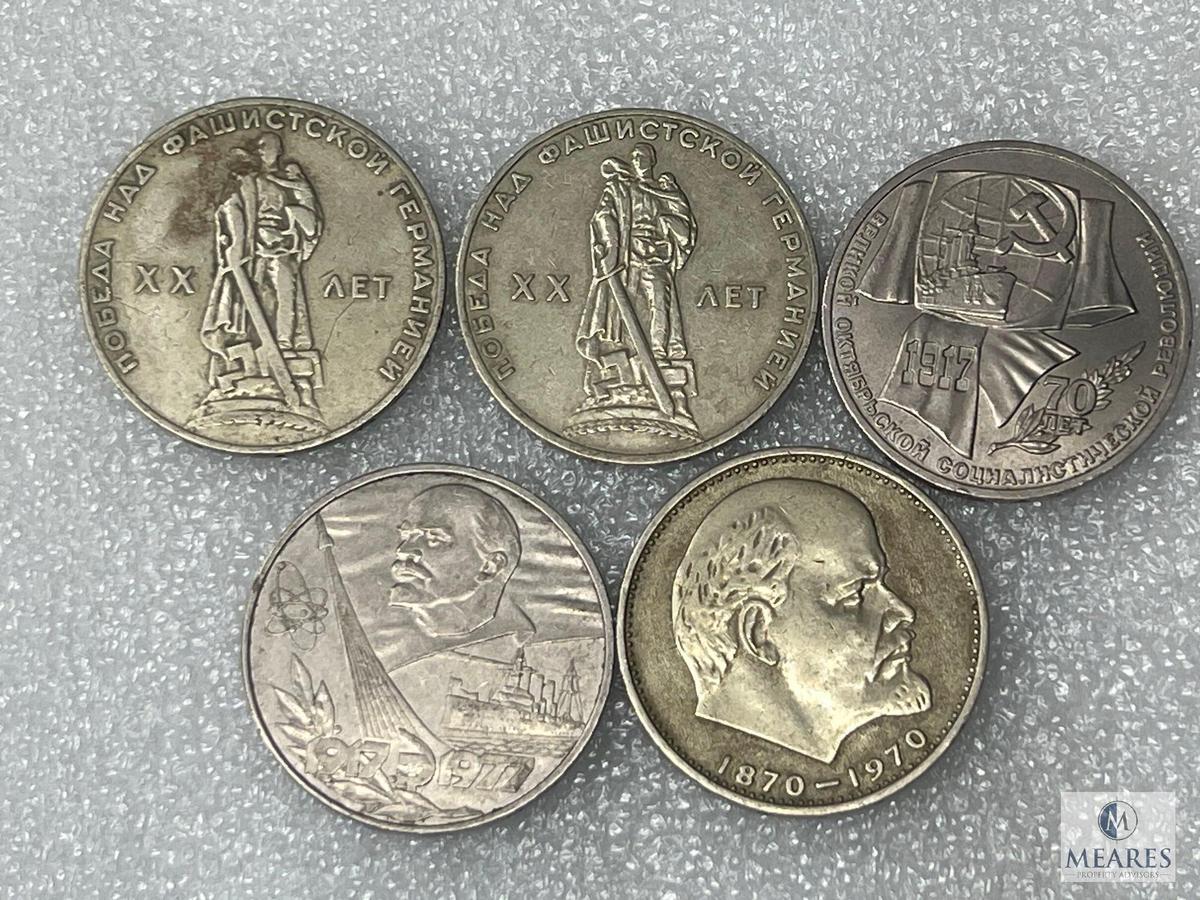Lot Of Five Russian Coins, See Description For Details