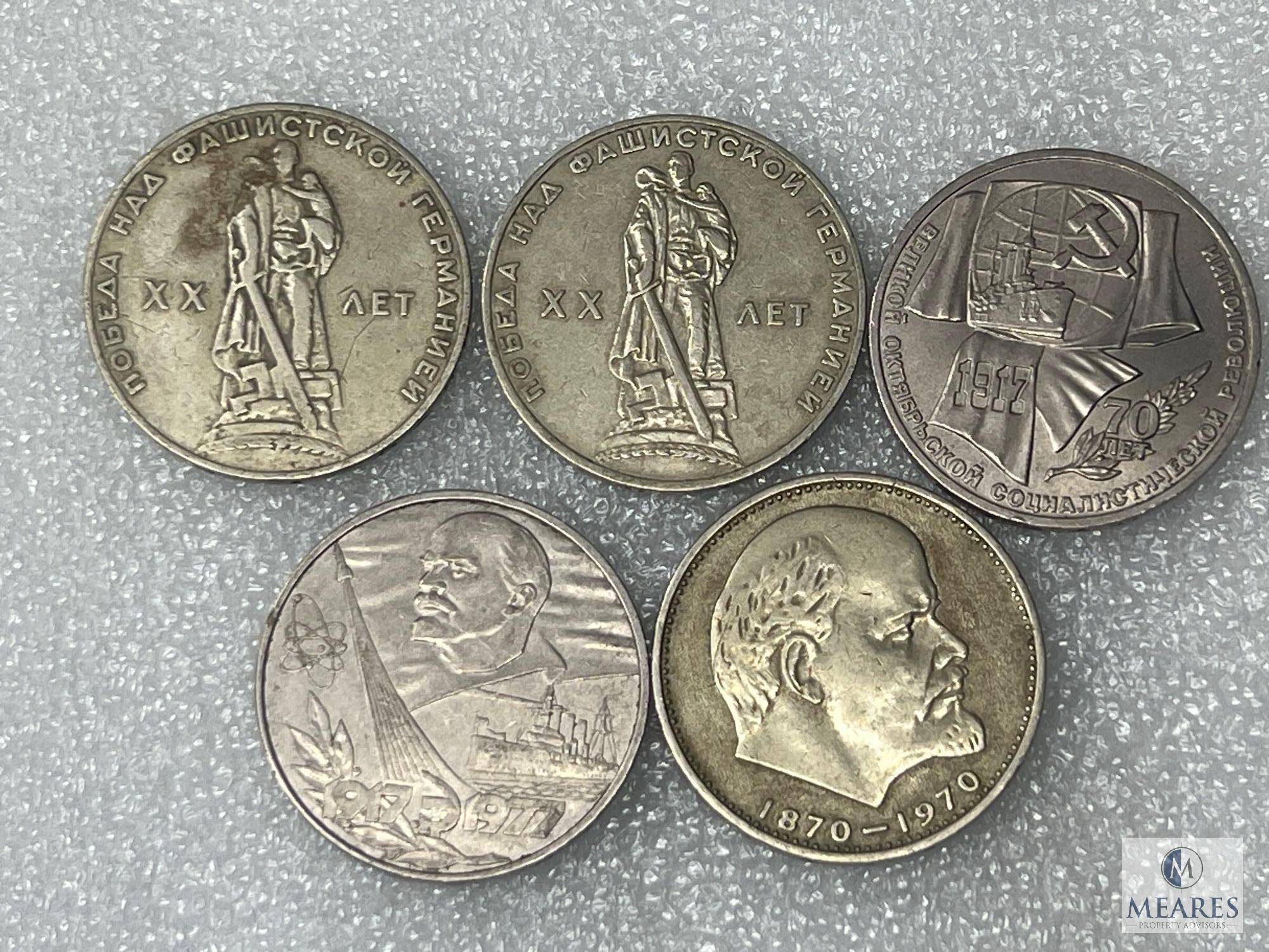 Lot Of Five Russian Coins, See Description For Details